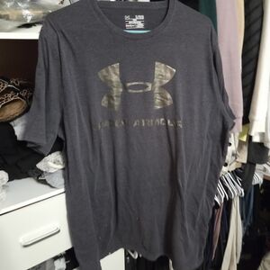 Under Armour Men's Charcoal Gray Short Sleeve Logo Tee